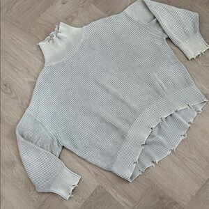 Young Fabulous & Broke Light gray Ribbed Turtleneck Sweater M/L Cotton